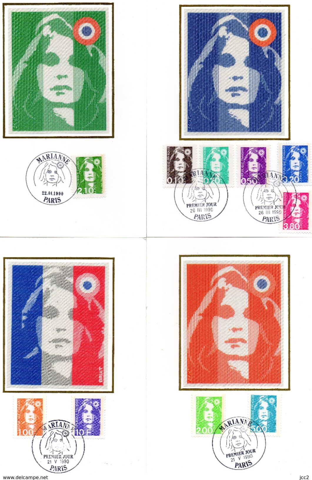 Carte Maximum - 2617/26 - Marianne - 1990-1999