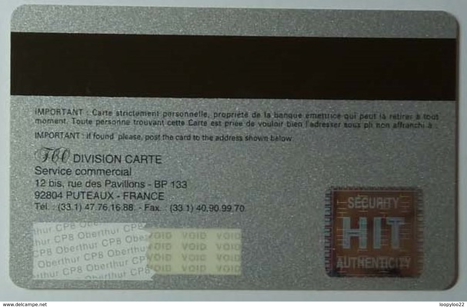 FRANCE - Oberthur - Smart Card Demo - Division Carte - Mint - Otros & Sin Clasificación
