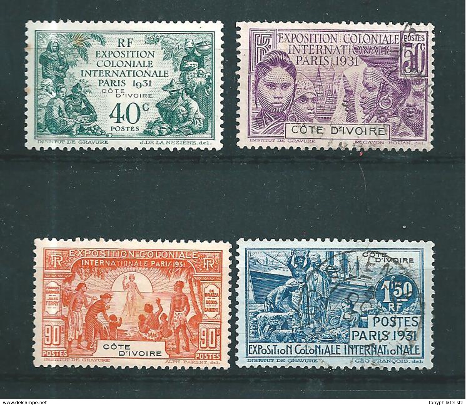 Colonie Timbres De Cotes D´ivoire De 1931  N° 84 A 87   2 Neufs * Et  2 Oblitérés - Oblitérés