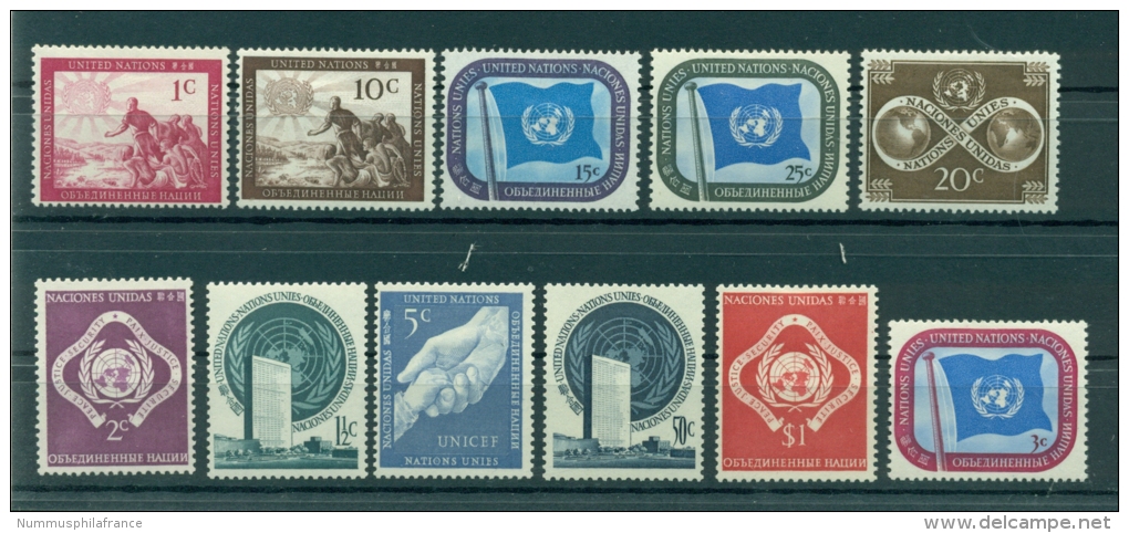 Nations Unies New York 1951 - Michel N. 1/11 - Timbres Poste Ordinaire - Unused Stamps