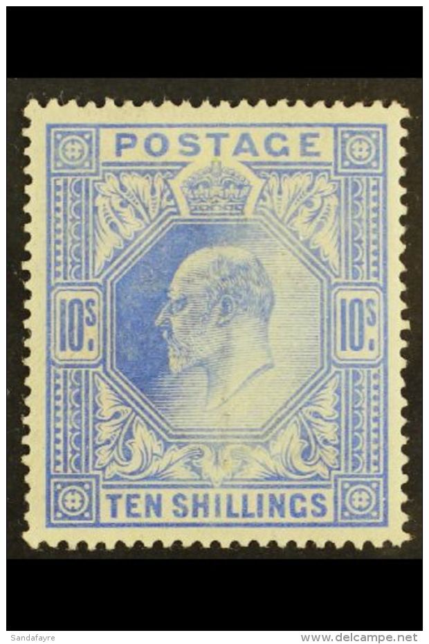 1902-10 10s Ultramarine De La Rue, SG 265, Fine Mint With Some Gentle Surface Rubbing Near Base Of Neck, Otherwise... - Unclassified