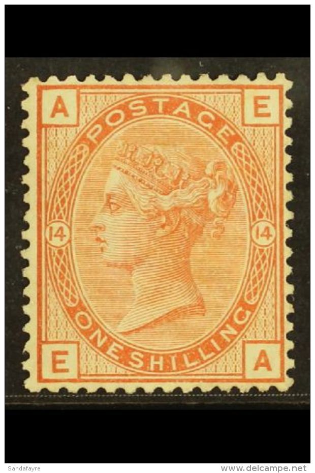 1880-83 1s Orange- Brown Plate 14, Wmk Crown, SG 163, Lightly Hinged Mint. For More Images, Please Visit... - Other & Unclassified