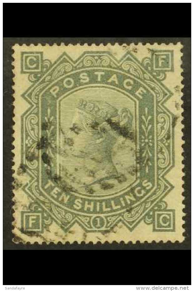 1867-83 10s Greenish Grey Wmk Maltese Cross, SG 128, Used Lightly Cancelled And Particularly Well- Centered For... - Other & Unclassified