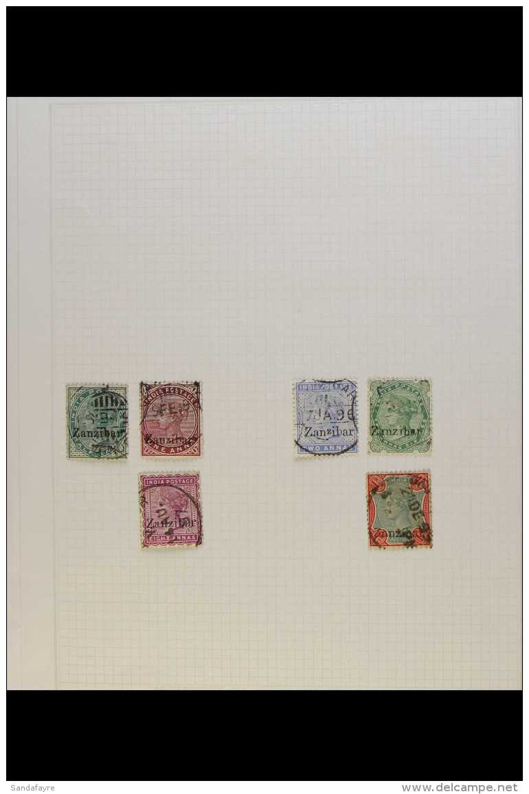 1895-1957 ALL DIFFERENT USED COLLECTION Presented On Album Pages. Includes 1895-96 "Zanzibar" Opt'd Range To 1r,... - Zanzibar (...-1963)