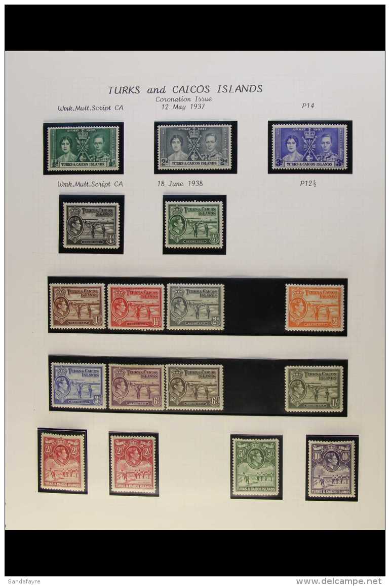 1937-50 KGVI FINE MINT COLLECTION Almost Complete Run, 1938-45 Defins Set Less 6d Mauve, 1948 RSW Set, 1950 Defins... - Turks And Caicos