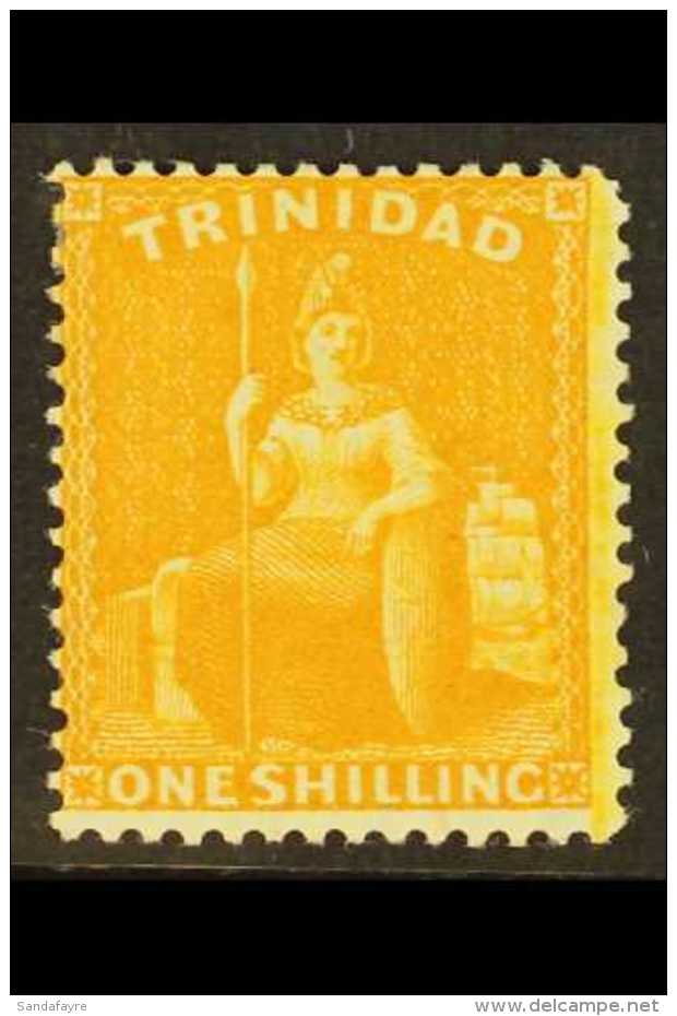 1876 1s Chrome-yellow, Wmk Crown CC, Perf 14, SG 78, Fine Fresh Mint. For More Images, Please Visit... - Trinidad & Tobago (...-1961)