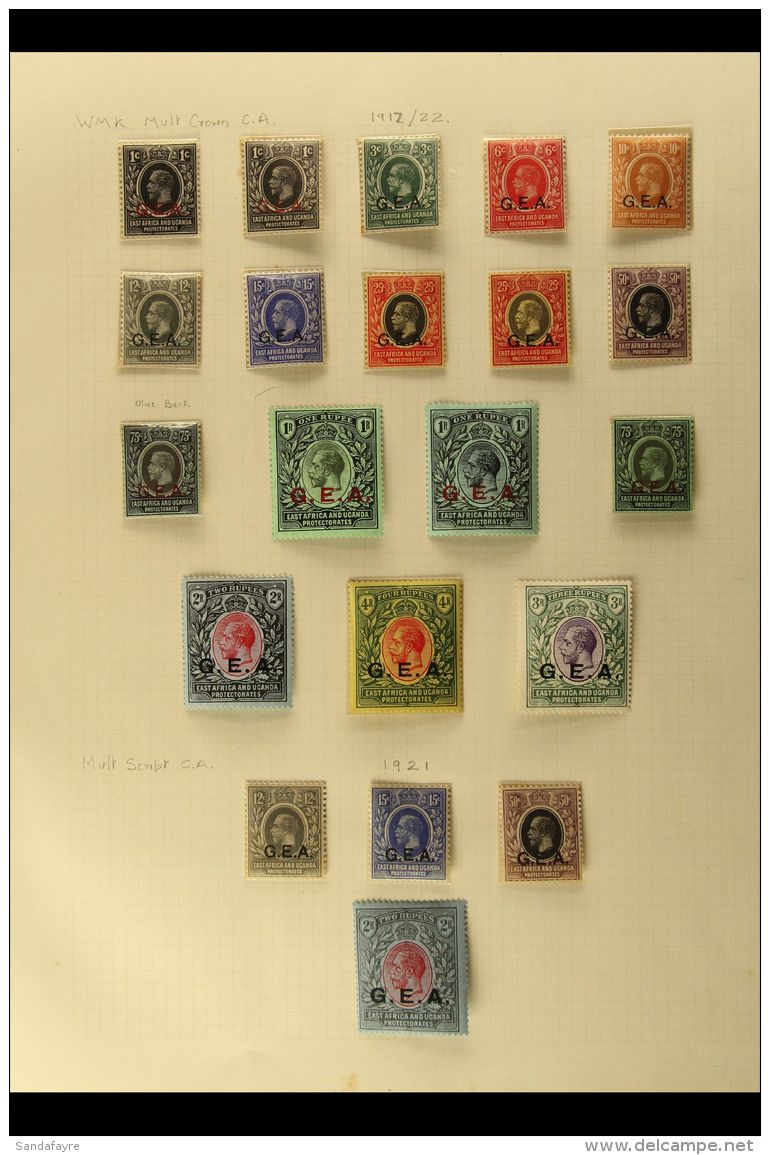 1917-31 ALL DIFFERENT COLLECTION Includes 1917-21 "GEA" Overprints (wmk Crown CA) Set To 4r Mint Incl Both 1r,... - Tanganyika (...-1932)