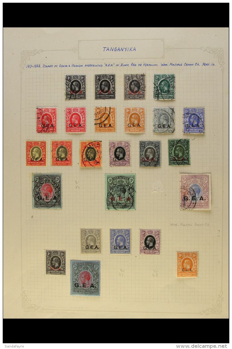 1916-31 OLD TIME COLLECTION Ranges On Old Pages With N.F. 1d, 3d And 4d Mint, &frac12;d Used, G.E.A. 1917-21 Incl.... - Tanganyika (...-1932)