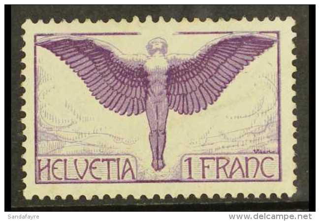 1924 1Fr Dark Violet Icarus, Ordinary Paper, Mi 191x, Never Hinged Mint For More Images, Please Visit... - Other & Unclassified