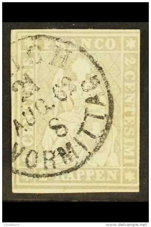 1862 2r Grey (Michel 19, SG 46), Fine Used With Fully Dated Cds Cancel, Three Margins Just Cutting The Outer Frame... - Other & Unclassified