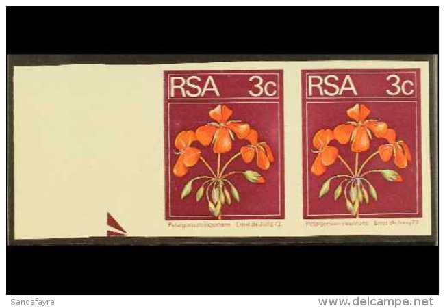 1974 3c Multicolored "Geranium", Imperf Pair, SACC 361a, Never Hinged Mint For More Images, Please Visit... - Unclassified