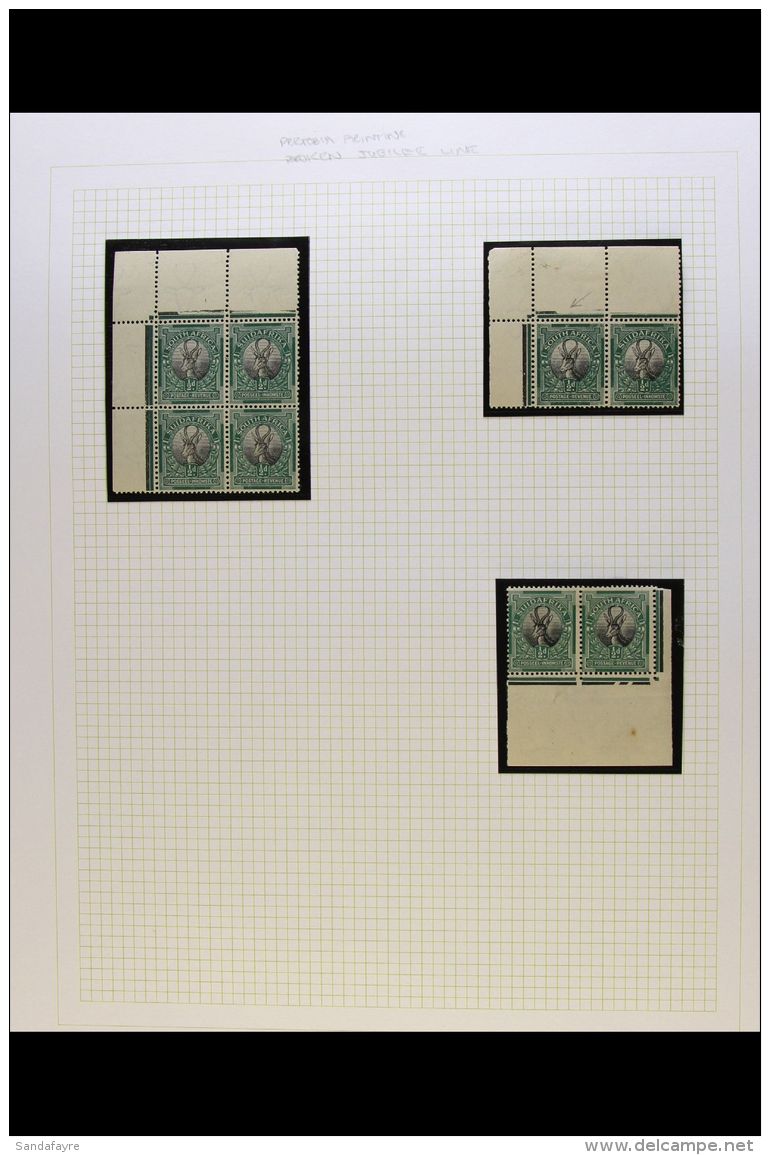 1926-7 &frac12;d Pretoria Printings, Group Of Pairs Or Blocks, Includes Corner Pair &amp; Block Of 4 With... - Unclassified