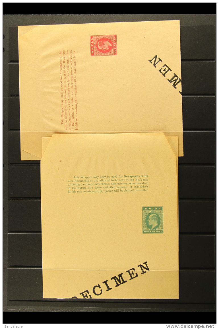 NATAL 1902 KEVII "SPECIMEN" NEWSPAPER Wrappers, &frac12;d &amp; 1d Bearing Large De La Rue "Specimen" Overprints... - Unclassified