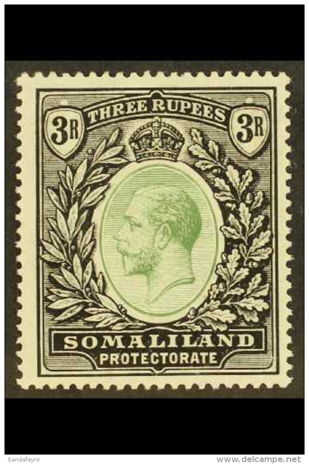 1912-19 3r Green And Black, Watermark Multi Crown CA, SG 71, Very Fine Mint. For More Images, Please Visit... - Somaliland (Protectorate ...-1959)