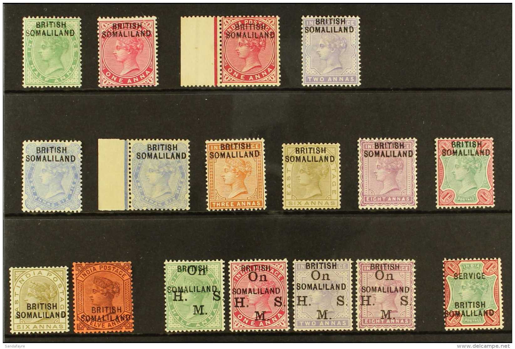1903 QV MINT SELECTION An Attractive Mint Group Presented On A Stock Card. Includes (June) Opt'd At Top Range With... - Somaliland (Protectorate ...-1959)