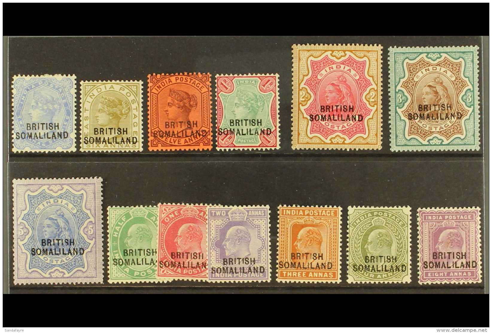 1903 (Sept-Nov) Overprint At Bottom Complete Set, SG 18/30, Fine Mint. Fresh And Attractive! (13 Stamps) For More... - Somaliland (Protectorate ...-1959)