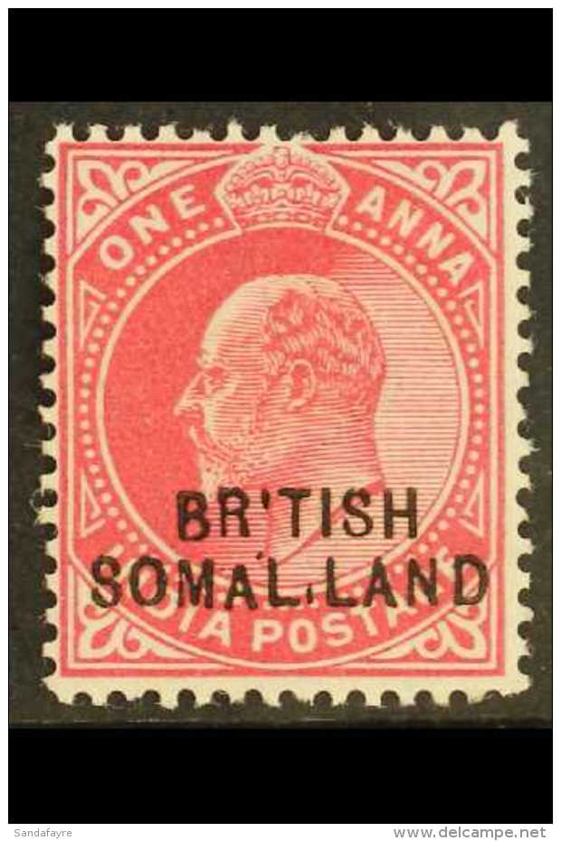 1903 (Oct) KEVII 1a Carmine "SOMAL.LAND" Variety, SG 26d, Fine Mint. For More Images, Please Visit... - Somaliland (Protectorate ...-1959)