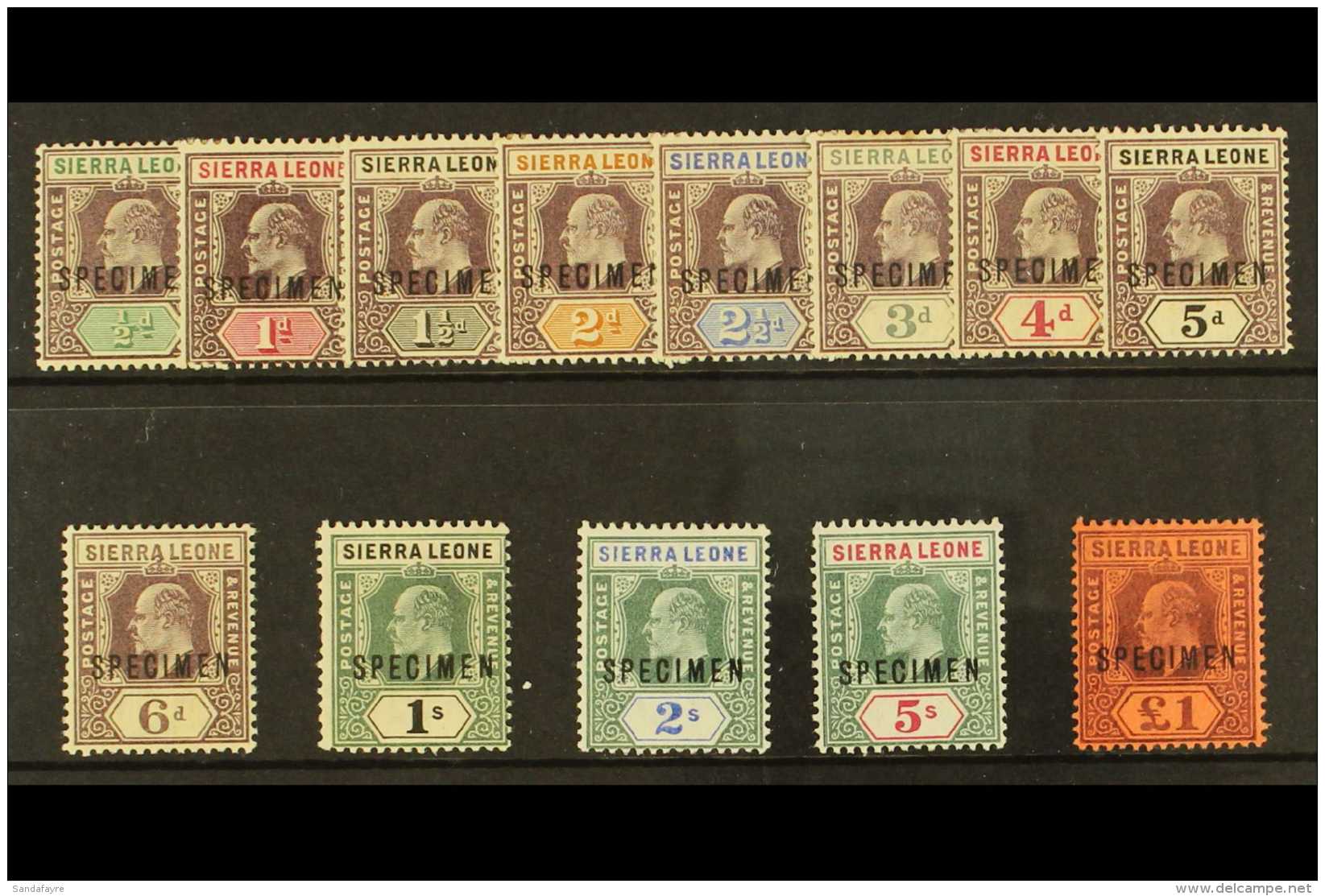 1903 Ed VII Set, Wmk CA, Overprinted "Specimen", SG 73s/85s, Very Fine Mint. (13 Stamps) For More Images, Please... - Sierra Leone (...-1960)