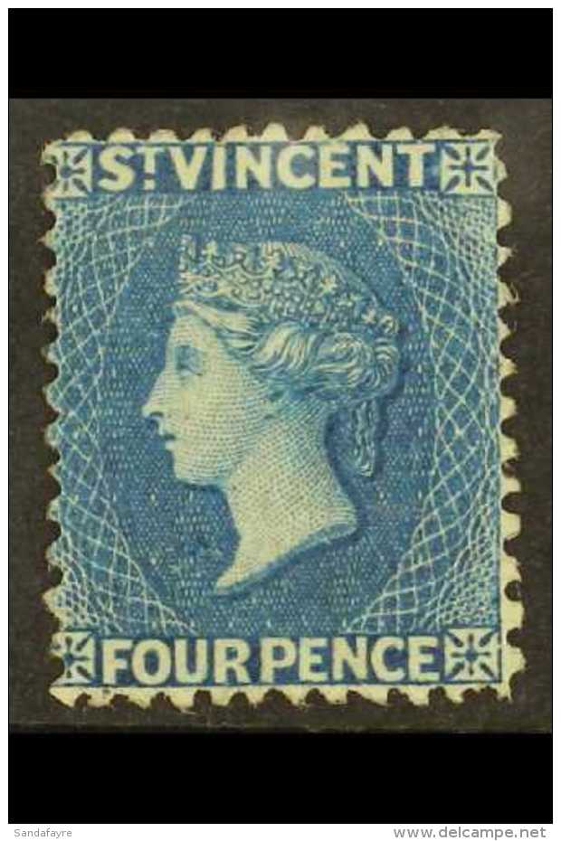 1862-68 (no Wmk) 4d Deep Blue, SG 6, Fine Mint. Fresh And Attractive! For More Images, Please Visit... - St.Vincent (...-1979)