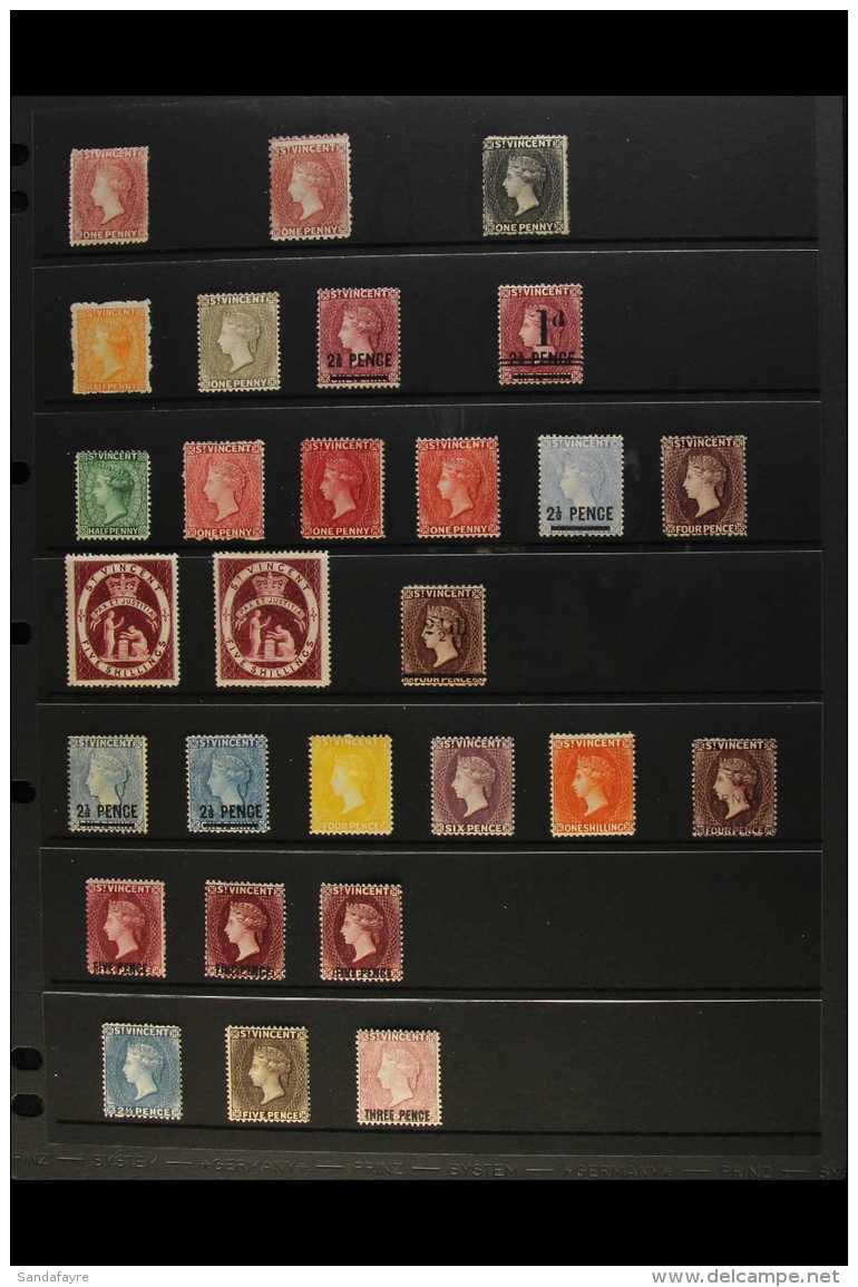 1861-1897 FINE MINT ALL  DIFFERENT COLLECTION With 1861 1d Rose-red Perf 14 To 16, 1862 1d Rose-red Perf 11 To... - St.Vincent (...-1979)