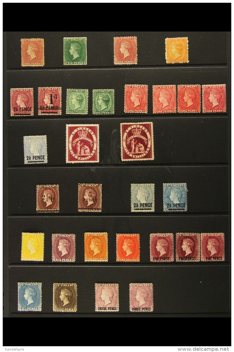 1861-1897 ALL DIFFERENT MINT COLLECTION Generally Fine And Fresh Condition. Note (no Watermark) 1861 1d SG 1, 1862... - St.Vincent (...-1979)