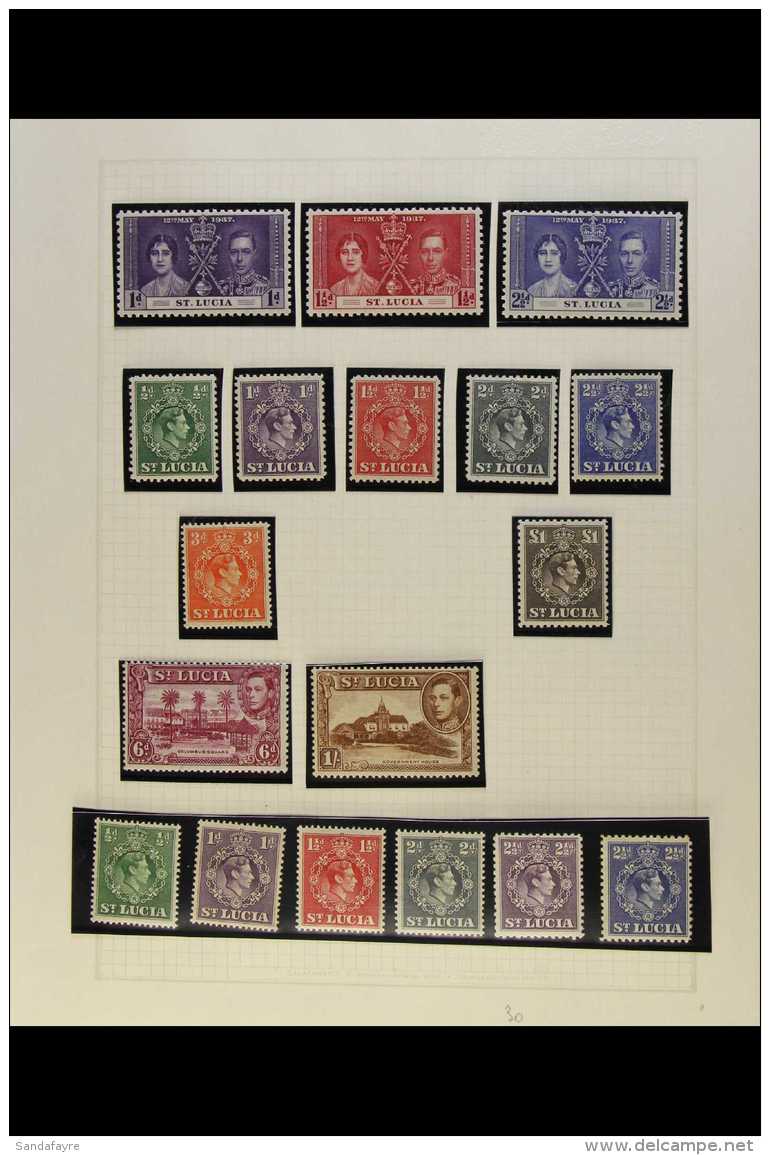 1937-1969 MINT / NHM COLLECTION Presented In Mounts On Album Pages. Includes KGVI Definitive Values To &pound;1... - St.Lucia (...-1978)