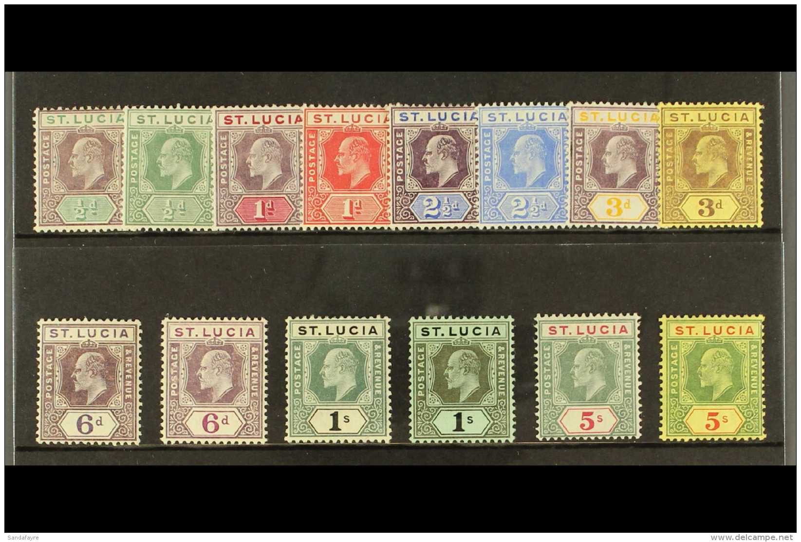 1904-10 Definitives Complete Set, SG 64/77, Fine Mint. (14 Stamps) For More Images, Please Visit... - St.Lucia (...-1978)