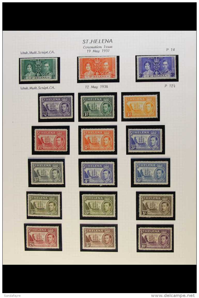 1937-49 KGVI FINE MINT COLLECTION Complete Basic Run Of KGVI Issues, Incl. 8d Shade, SG 128/151, 136b, Fine Mint... - Saint Helena Island