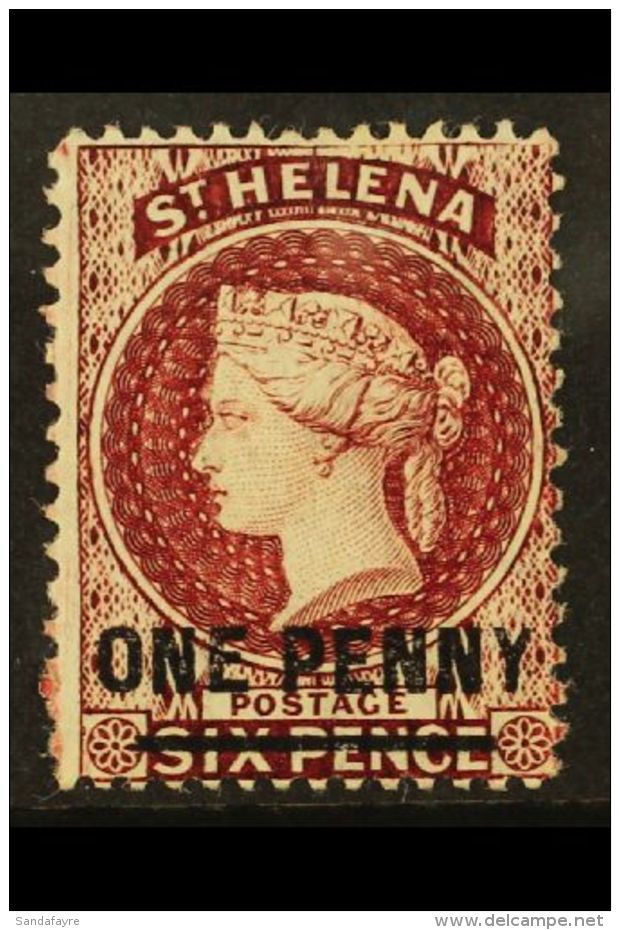 1864-80 1d Lake (Type B) Perf 14 X 12&frac12;, SG 21, Fine Mint For More Images, Please Visit... - Saint Helena Island