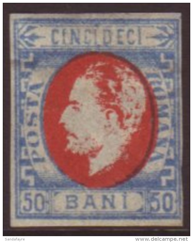 1871-72 50b Light Blue And Red, Mi 31, Good Mint With 3+ Margins, Only Just Touching At Right, Signed Oliva And... - Other & Unclassified