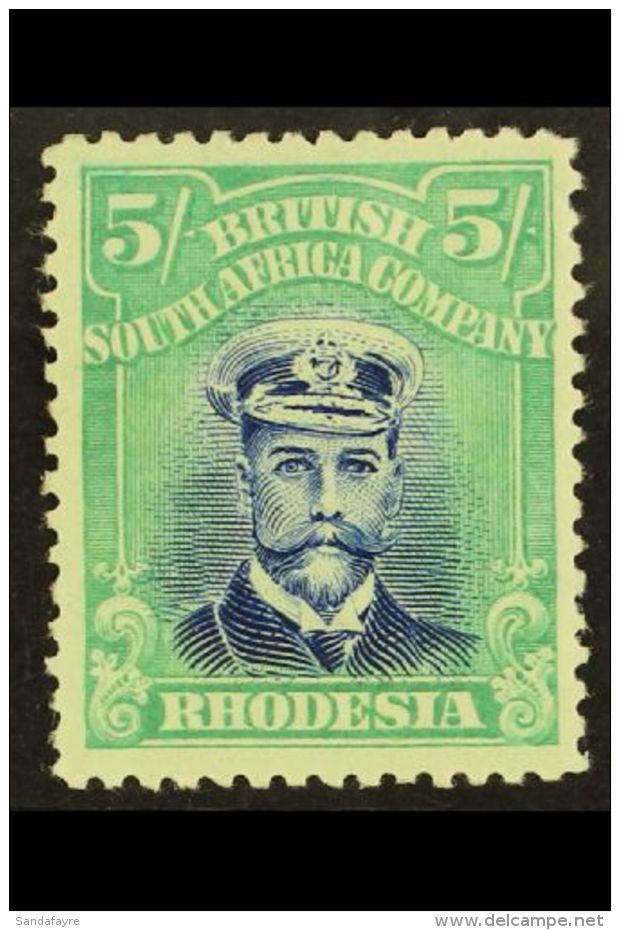 1922-4 5s Bright Ultramarine And Emerald, Admiral, Head Die III, Perf 14 On White Paper, SG 306, Superb Well... - Other & Unclassified