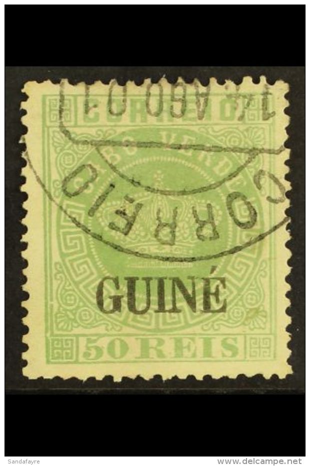 PORTUGUESE GUINEA 1881-84 50r Green, Type II Opt, Perf 13&frac12;, SG 24, Fine Cds Used Complete With Apex Photo... - Other & Unclassified