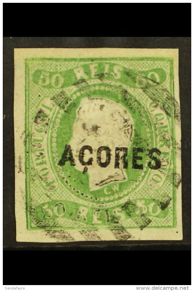 AZORES 1868-70 50r Green Imperf With 4 Large Margins, SG 4, Very Fine Used For More Images, Please Visit... - Other & Unclassified