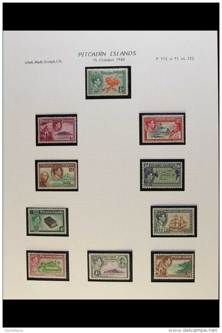 1940-9 KGVI FINE MINT COLLECTION Complete For Basic Issues, SG 1/16, Fine Mint, 1948 RSW Set Never Hinged Mint (18... - Pitcairn Islands