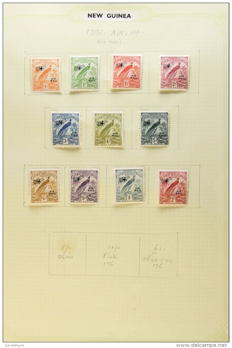 1925-1932 FINE MINT COLLECTION On Leaves, ALL DIFFERENT, Inc 1931 Set To 6d, 1931 Air Opts Set To 2s, 1932-34 Set... - Papua New Guinea