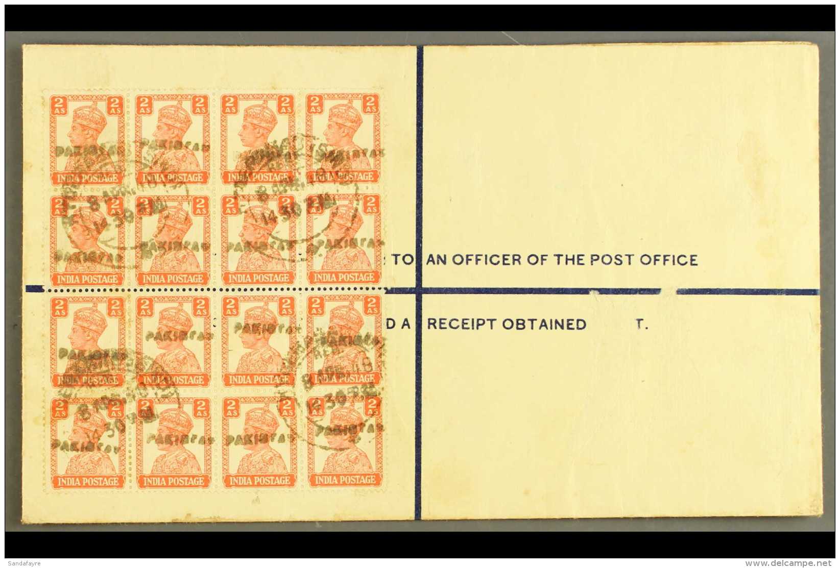 1948 (8 Apr) 4&frac12;a Registered Stationery Envelope With "PAKISTAN" Nasik Overprint (26&frac14; X 3mm), On... - Pakistan