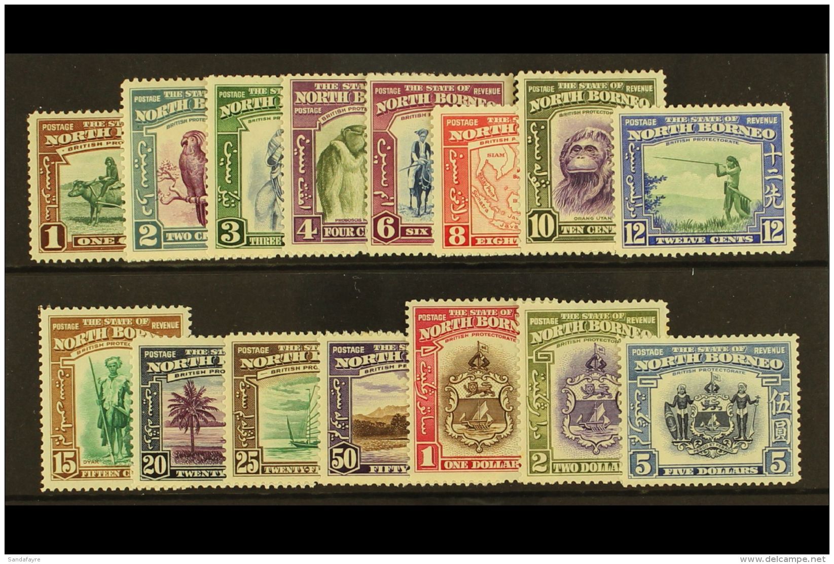 1939 Pictorial Set Complete, SG 303/17, Very Fine And Fresh Mint. Scarce Set. (`5 Stamps) For More Images, Please... - North Borneo (...-1963)