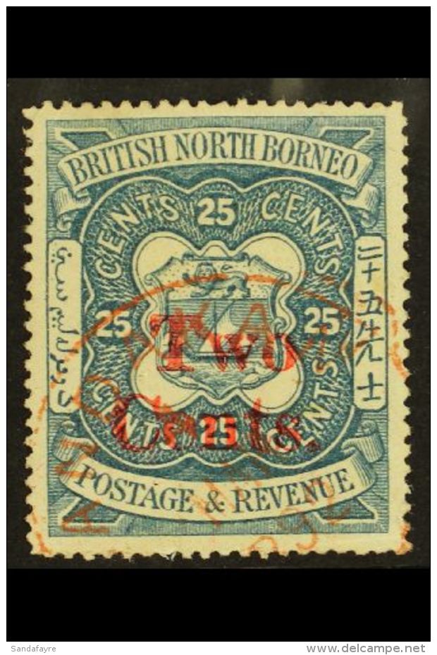 1890 2c On 25c Indigo, SG 51, Very Fine Used. For More Images, Please Visit... - North Borneo (...-1963)