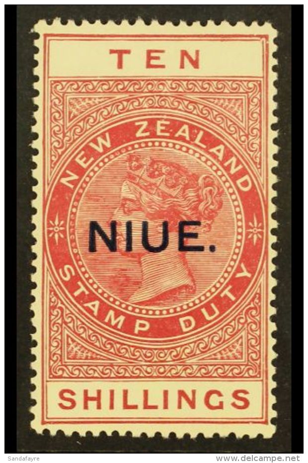 1918-29 10s Brown-red, Thick, Opaque, White Chalky Paper, SG 37b, Fine Mint. For More Images, Please Visit... - Niue