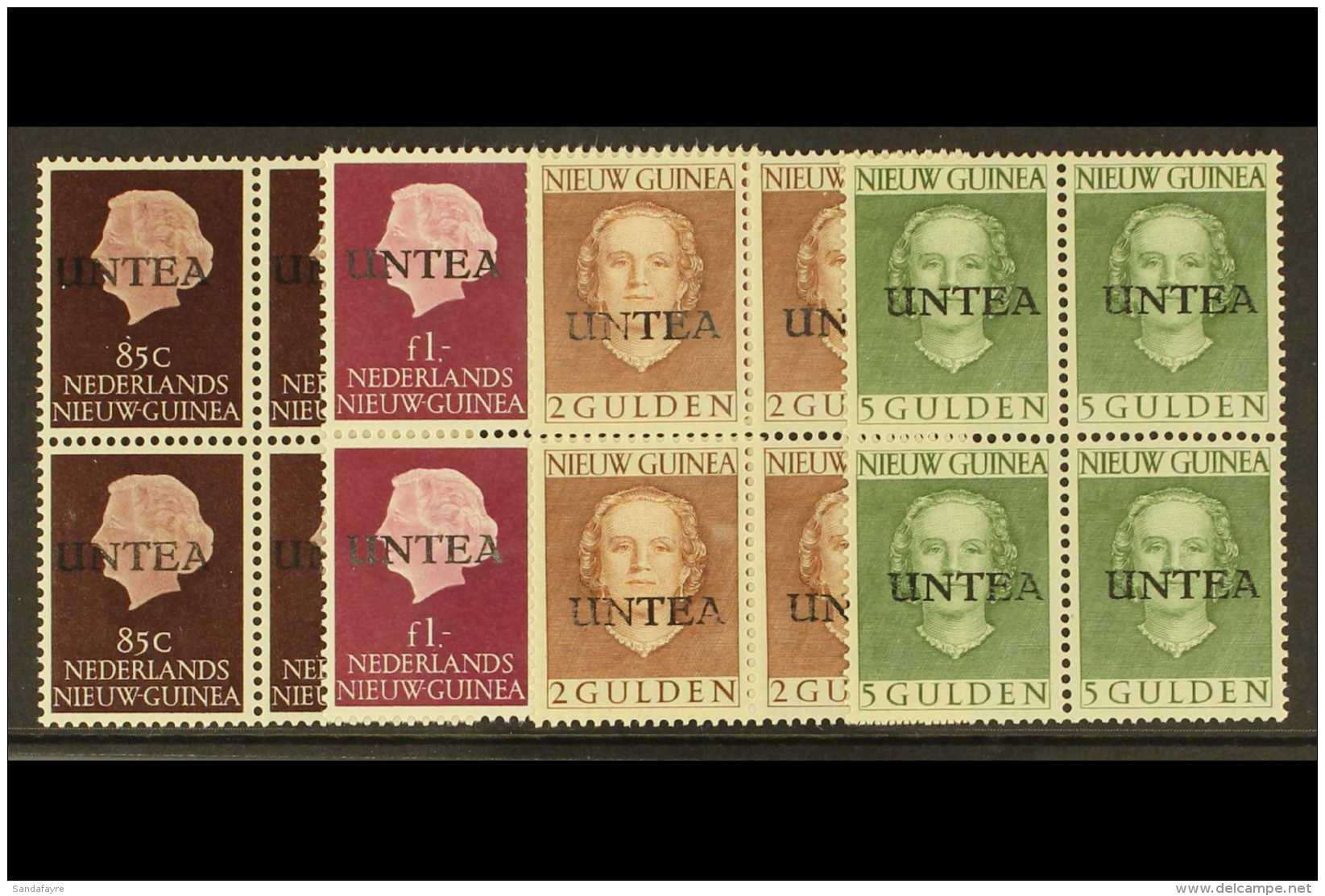 WEST NEW GUINEA 1962 "UNTEA" Opts (first Printing) 85c, 1g. 2g, And 5g, NVPH 16/19, As Never Hinged Mint Blocks Of... - Other & Unclassified