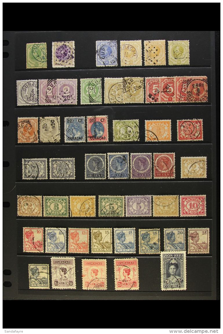 CURACAO 1873-1947 USED COLLECTION Presented On Stock Pages. Some Light Duplication Seen (postmark Interest) &amp;... - Other & Unclassified