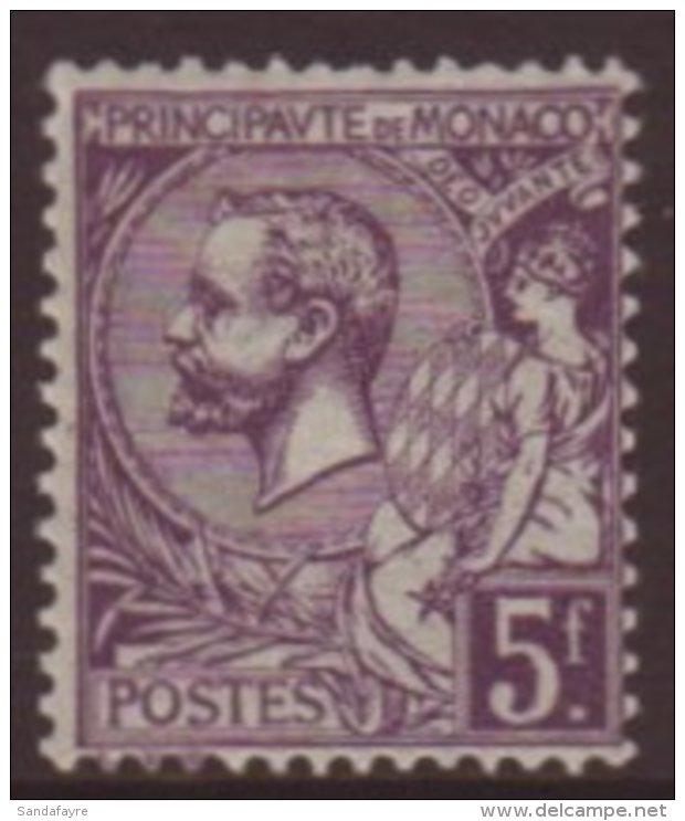 1920 5fr Violet Prince Charles, Yv 46, Centered Slightly Right Otherwise Very Fine NHM. For More Images, Please... - Other & Unclassified