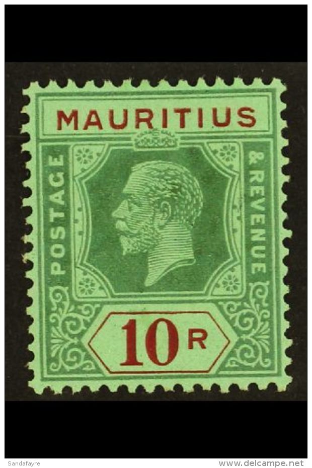 1921-34 10r Green &amp; Red/emerald (Die II), SG 241, Fine Mint For More Images, Please Visit... - Mauritius (...-1967)