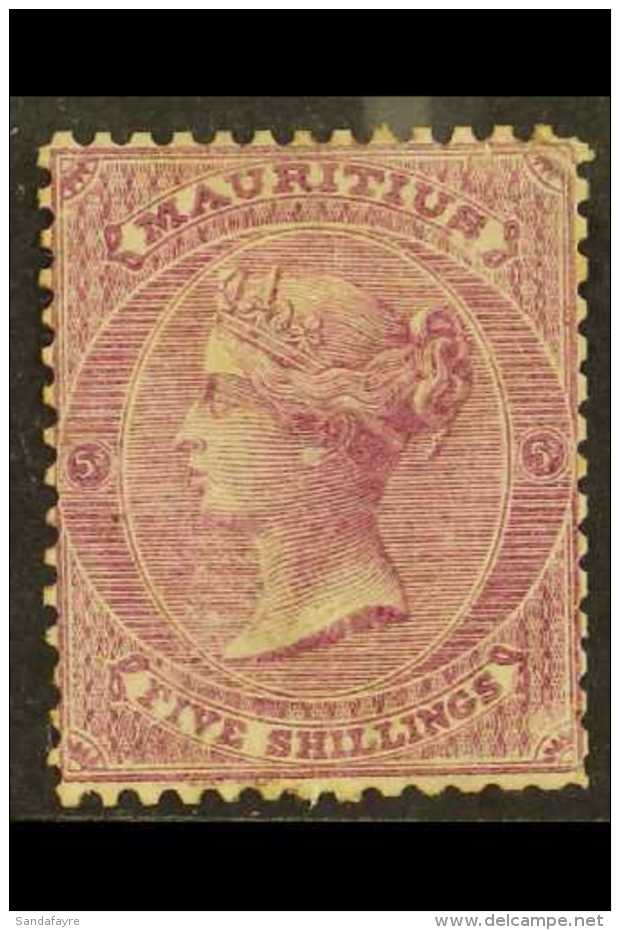 1863-72 5s Rosy Mauve Wmk Crown CA, SG 71, Mint With Slightly Trimmed Perfs, Cat &pound;275. For More Images,... - Mauritius (...-1967)