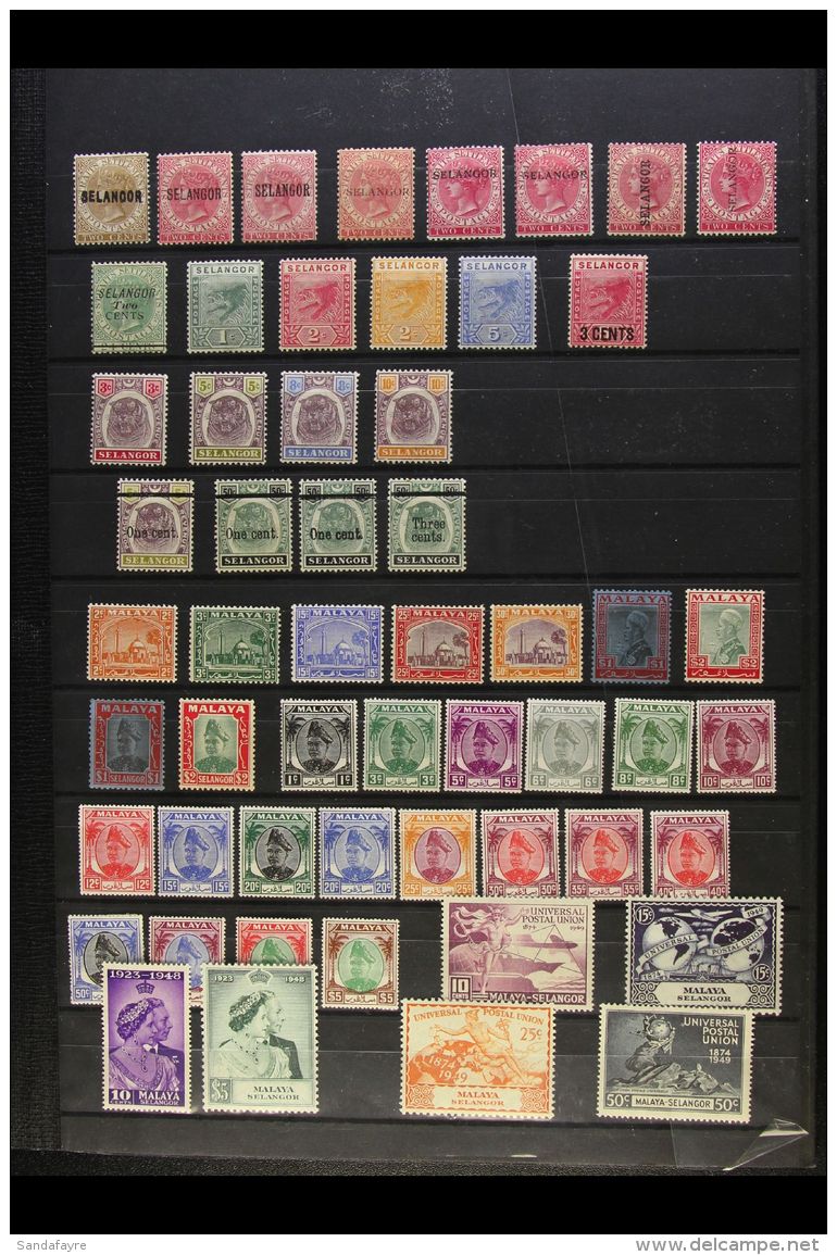 SELANGOR 1881-1955 FINE MINT COLLECTION With 1881 2c Brown (SG 3) Unused; 1885-91 Selection Of Overprints On 2c... - Other & Unclassified
