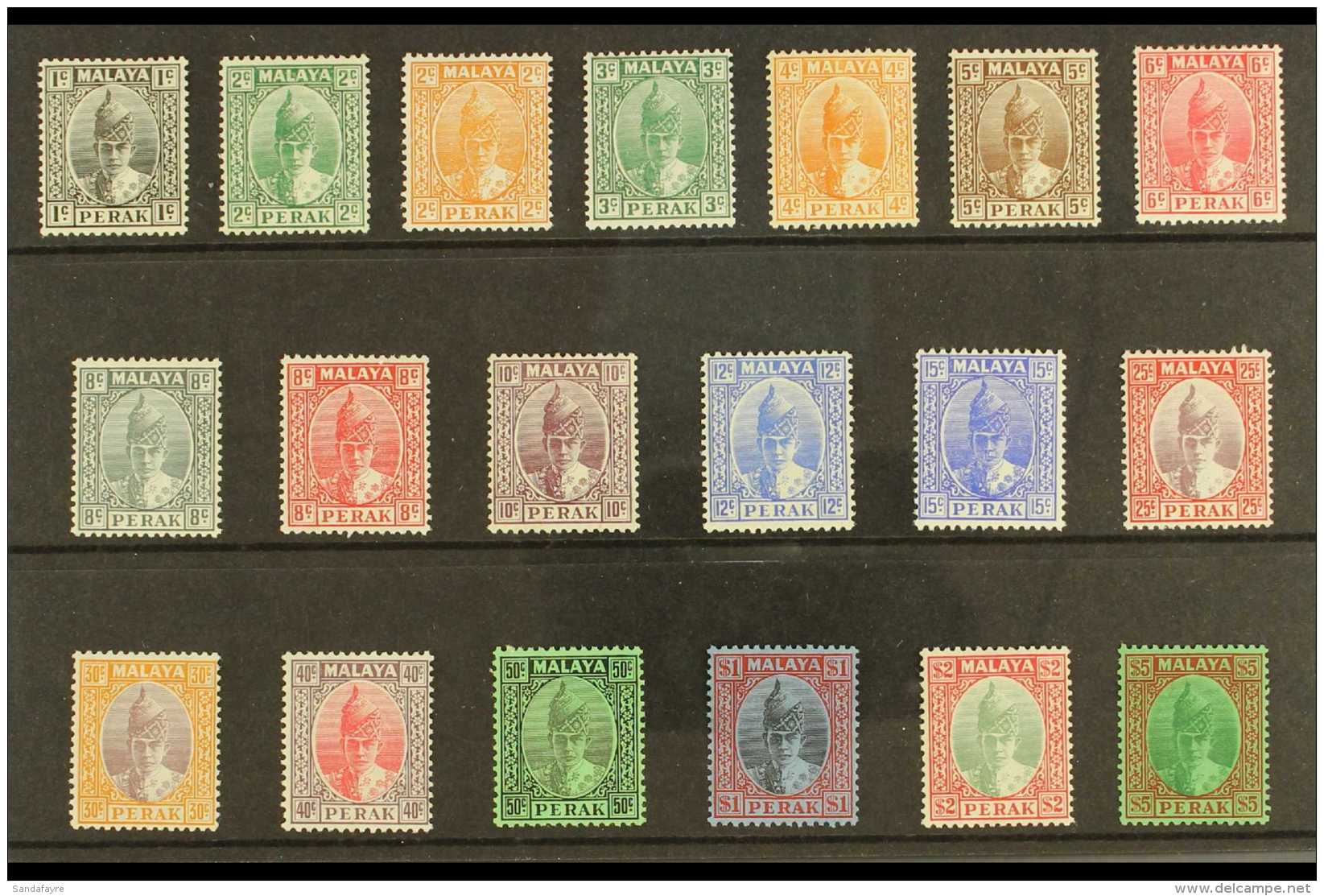 PERAK 1938-41 Definitives Complete Set, SG 103/21, Very Fine Mint. Fresh And Attractive! (19 Stamps) For More... - Other & Unclassified