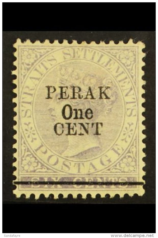 PERAK 1891 1c On 6c Lilac (Type 34), SG 46, Very Fine Mint. For More Images, Please Visit... - Other & Unclassified