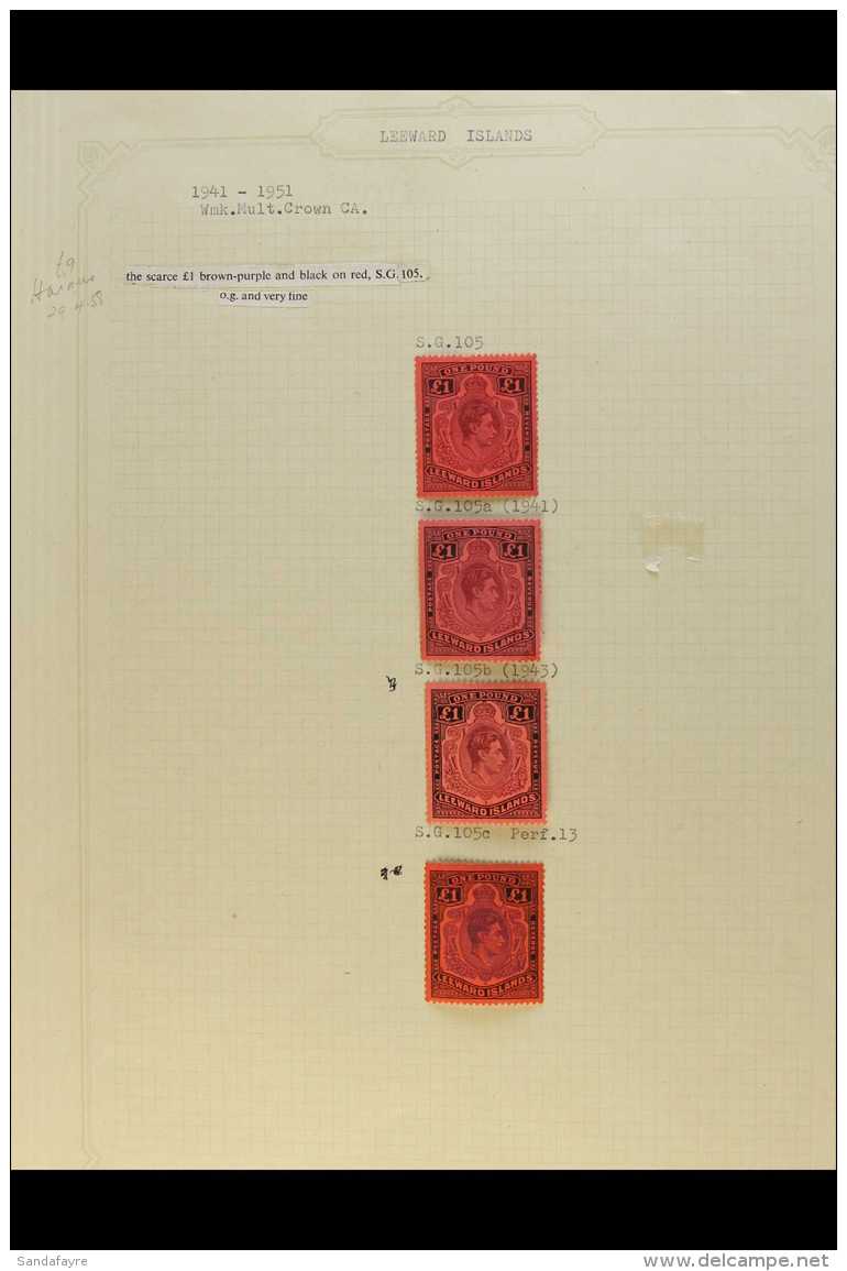 1937-54 VERY FINE MINT COLLECTION An Attractive &amp; Fresh, ALL DIFFERENT Collection Presented On Interleaved... - Leeward  Islands