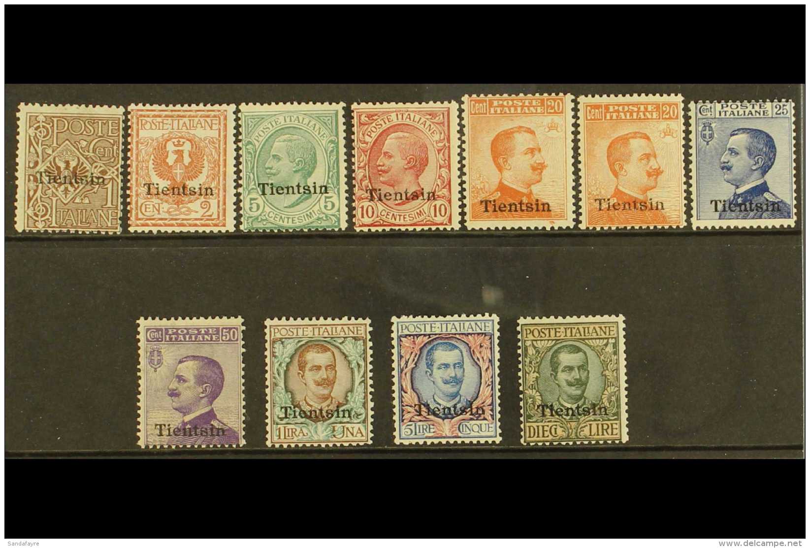 OFFICES IN CHINA 1917 - 8 Set Complete To 10L Including 20c Orange With Wmk, Sass 4/14, Very Fine Mint. (11... - Other & Unclassified