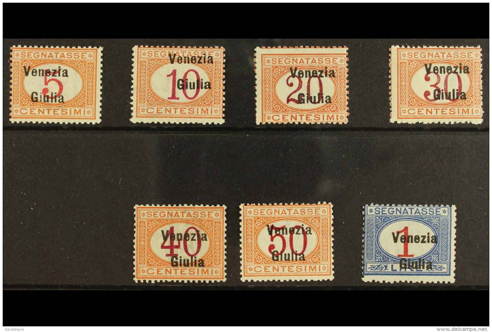 VENEZIA GIULIA POSTAGE DUES 1918 Overprint Set Complete, Sass S4, Very Fine Never Hinged Mint. Cat &euro;2500... - Unclassified